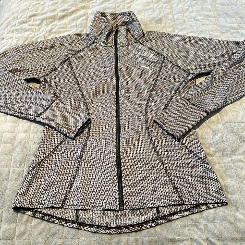 Puma Track Jacket, Black, Subtle Pattern, Activew… - image 1